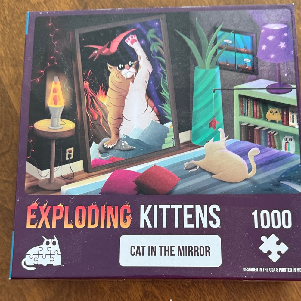 Exploding Kittens Cat in the Mirror Puzzle - 1000 Pieces New in Sealed Package
